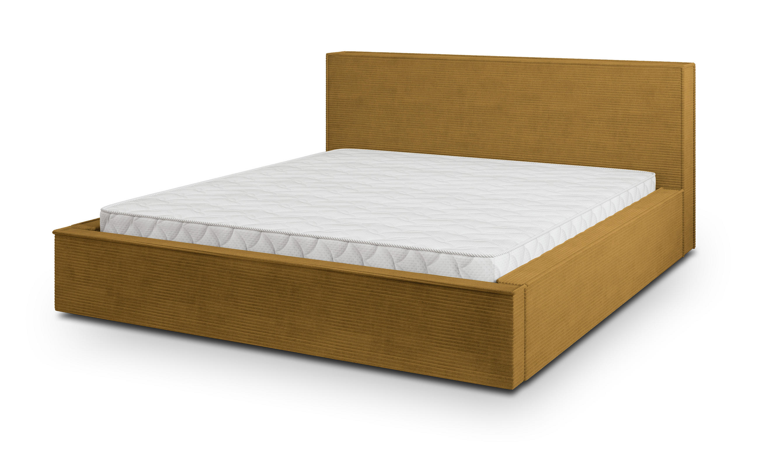 POLSTERBETT CELORA 160x200 cm mit Bettkästen - Gelb - Gelb, Holz (160/200cm) - MASSENO