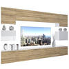 WOHNZIMMERWAND Schrankwand mit LED Sonoma Eiche / Weiß - Eiche Wotan/Weiß, Holz (300/180/36cm) - B BELINI GROUP