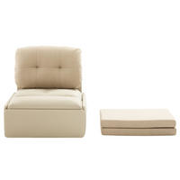 SCHLAFSOFA 92/81.5/90 cm Beige mit Aufbewahrungstasche - Beige, Textil (81.5/90/195cm) - Oxeza