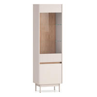 VITRINE Dunea 55 / 40 / 193cm Cashmere / Eiche Cremona Torro - Hellbraun/Multicolor, Holz/Holzwerkstoff (55/40/193cm) - Feldmann-Wohnen