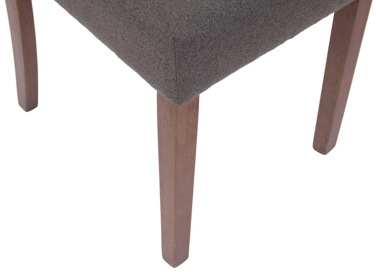 ESSZIMMERSTUHL Lisbon Stoff, Gestell Kautschukholz Braun Dunkelgrau - Dunkelgrau/Braun, Holz/Textil (45/98/63cm) - TPFLiving