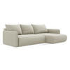 ECKSOFA mit Schlaffunktion Strukturstoff Stoff Beige - Beige/Creme, Kunststoff/Textil (240/148cm) - LaMiaSofa