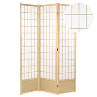 RAUMTEILER Canva II 3-tlg. Holz, Reispapier - Naturfarben, Holz (120/170/3cm) - DESIGN DELIGHTS