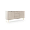 KOMMODE Breite ZOVA Kaschmir-Gold, 168x87x39cm 3 Schubladen, 2 Schränke - Kaschmir/Goldfarben, Holzwerkstoff/Kunststoff (168/87/39cm) - DomoHome