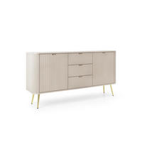 KOMMODE Breite ZOVA Kaschmir-Gold, 168x87x39cm 3 Schubladen, 2 Schränke - Kaschmir/Goldfarben, Holzwerkstoff/Kunststoff (168/87/39cm) - DomoHome