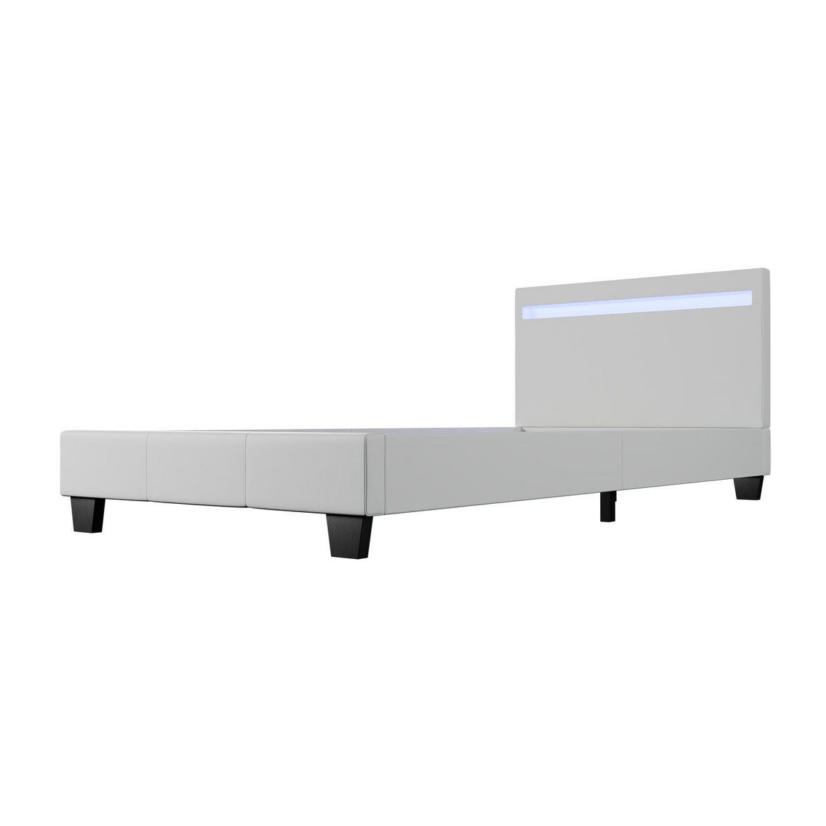 POLSTERBETT Verona mit LED weiß 90x200cm - Weiß, Holz (95/200cm) - Juskys