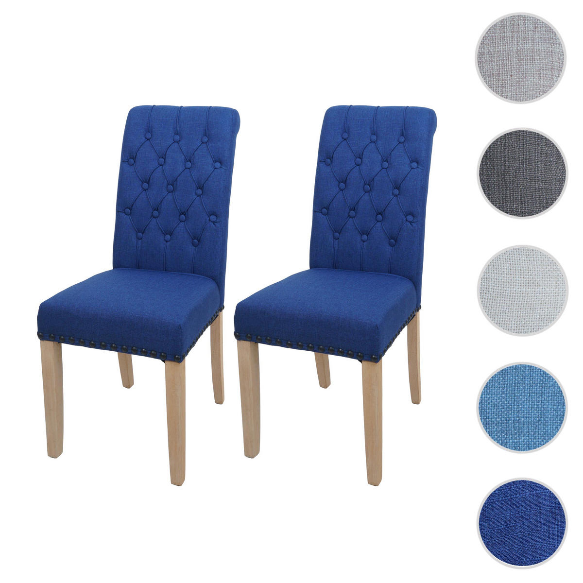 ESSZIMMERSTUHL Blau - Blau, Textil (45/100/60cm) - MCW