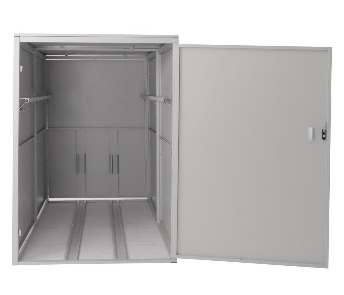 FAHRRADGARAGE 2er 160x113x209cm abschließbar Metall Hellgrau - Hellgrau, Metall (113/160/209cm) - PROREGAL