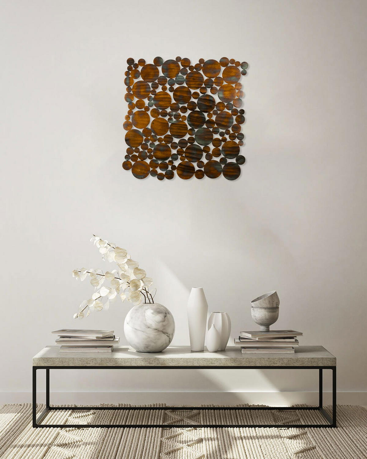 WANDDEKO Kupfer 78/78 cm - Kupferfarben, Metall (3.9/78/3cm) - KUNSTLOFT