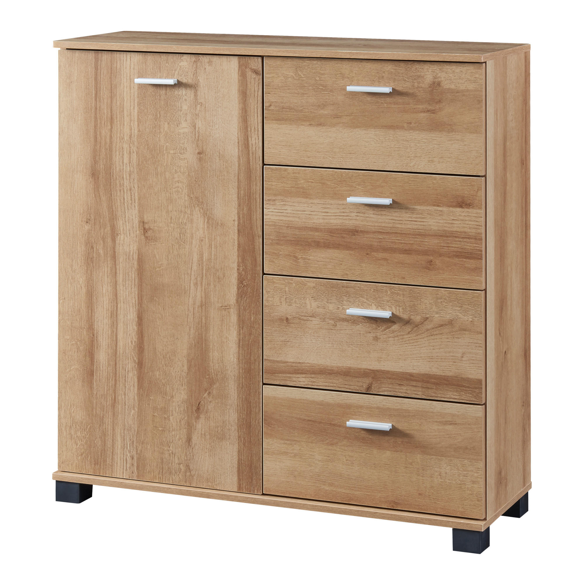 SIDEBOARD Döbritz - Eichefarben, Holzwerkstoff (80/84/28cm) - [en.casa]