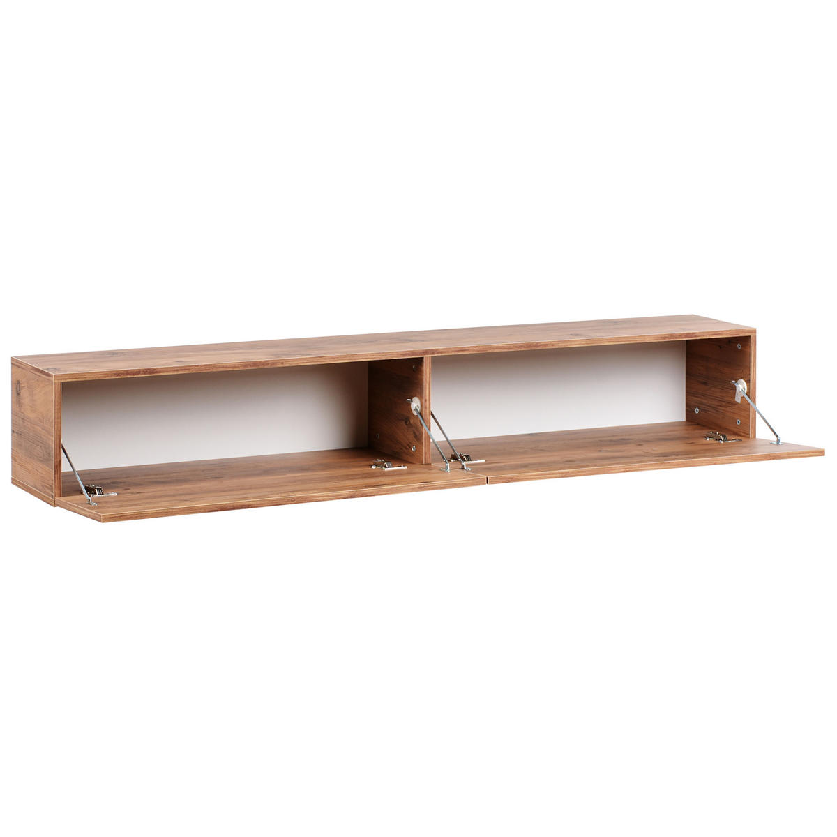 WANDMONTIERTER-TV-SCHRANK Braun Gladstone - Braun, Holzwerkstoff (180/30/32cm) - Beliani
