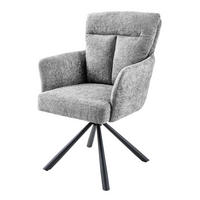 STUHL BIG GEORGE Strukturstoff Grau 95 cm - Schwarz/Grau, Textil/Metall (59/93/68cm) - riess-ambiente