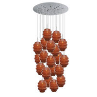 GALERIELEUCHTE Echos 20-flammig Braun Ø 25cm - Braun/Weiß, Glas (25/25/28cm) - s.luce