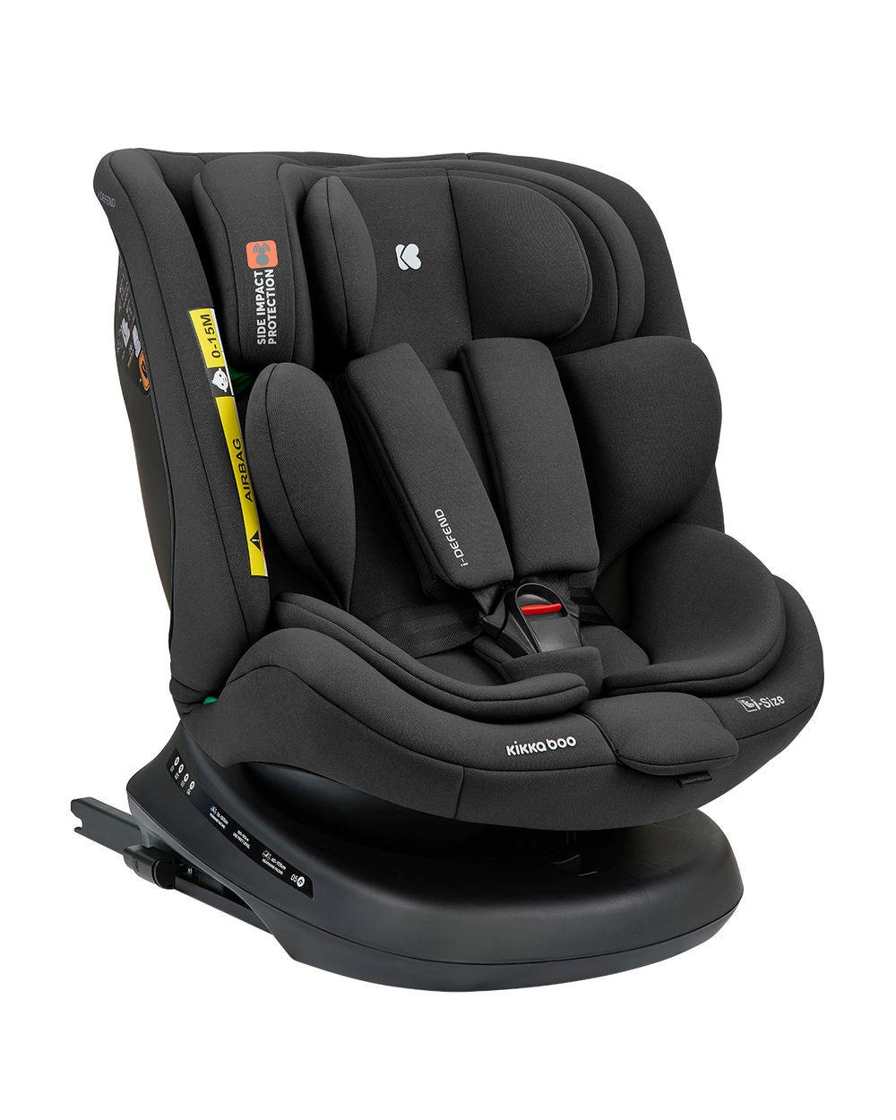 KINDERSITZ i-Defend i-Size schwarz (40-150cm) Isofix, 360 Grad Drehung, SPS - Schwarz, Kunststoff (44/56/48cm) - Kikka boo