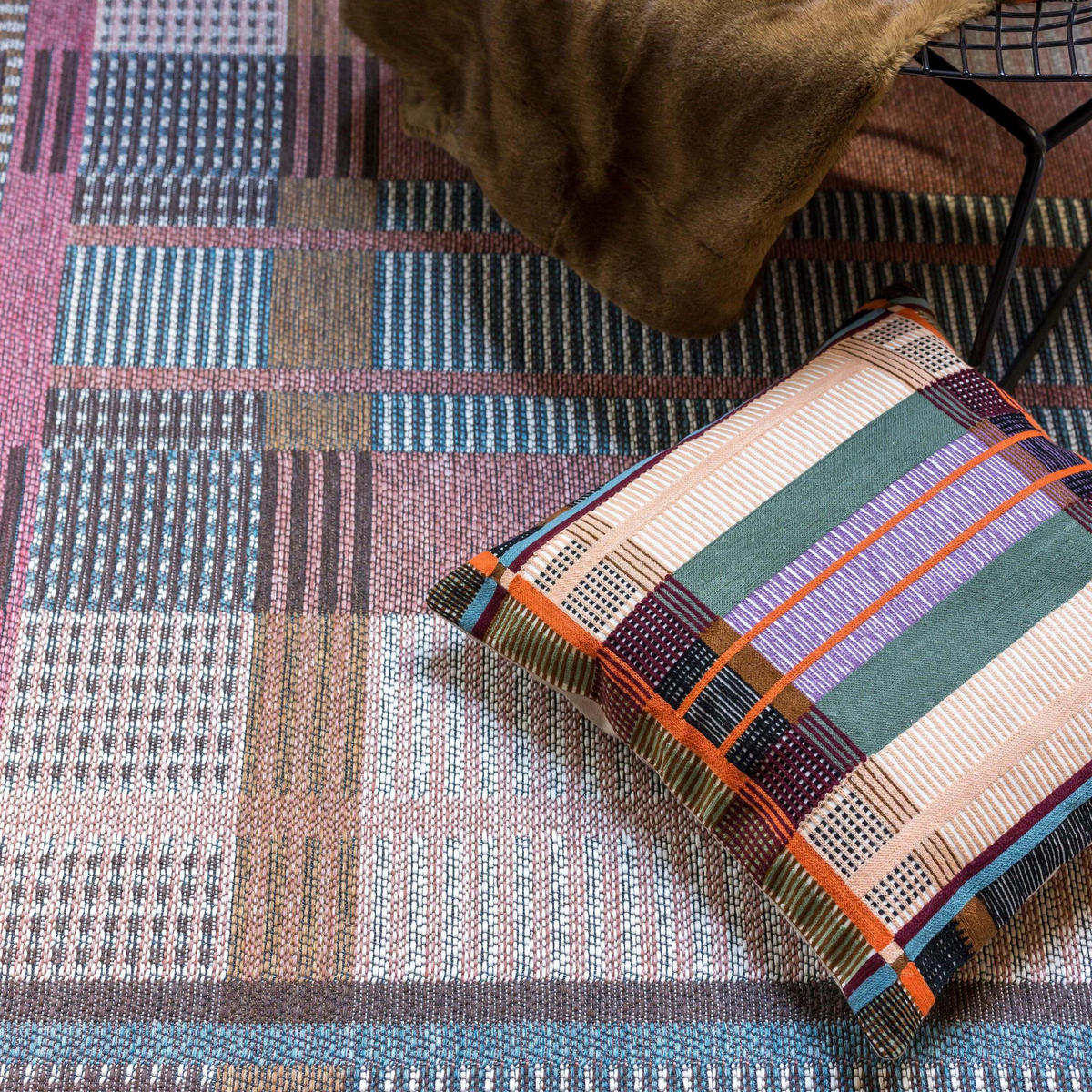 BESTICKTES KISSEN Kaël multico 45 x 45 cm - Multicolor, Textil (45/45cm) - Vivaraise