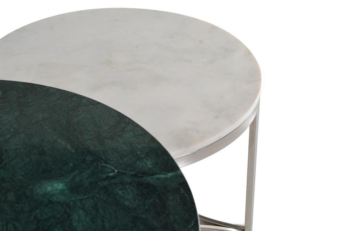 COUCHTISCH aus Marmor - Waldgrün, Metall (70/70/50cm) - Giner y Colomer