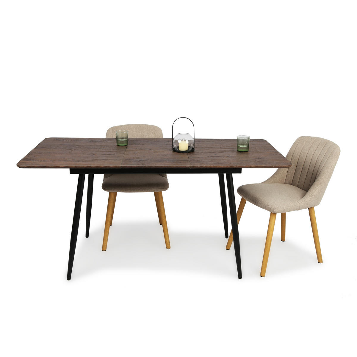 ESSTISCH ausziehbar von 120 bis 160 cm in Eiche dunkel - Dunkelbraun, Holzwerkstoff (80/120/75cm) - Home Collective