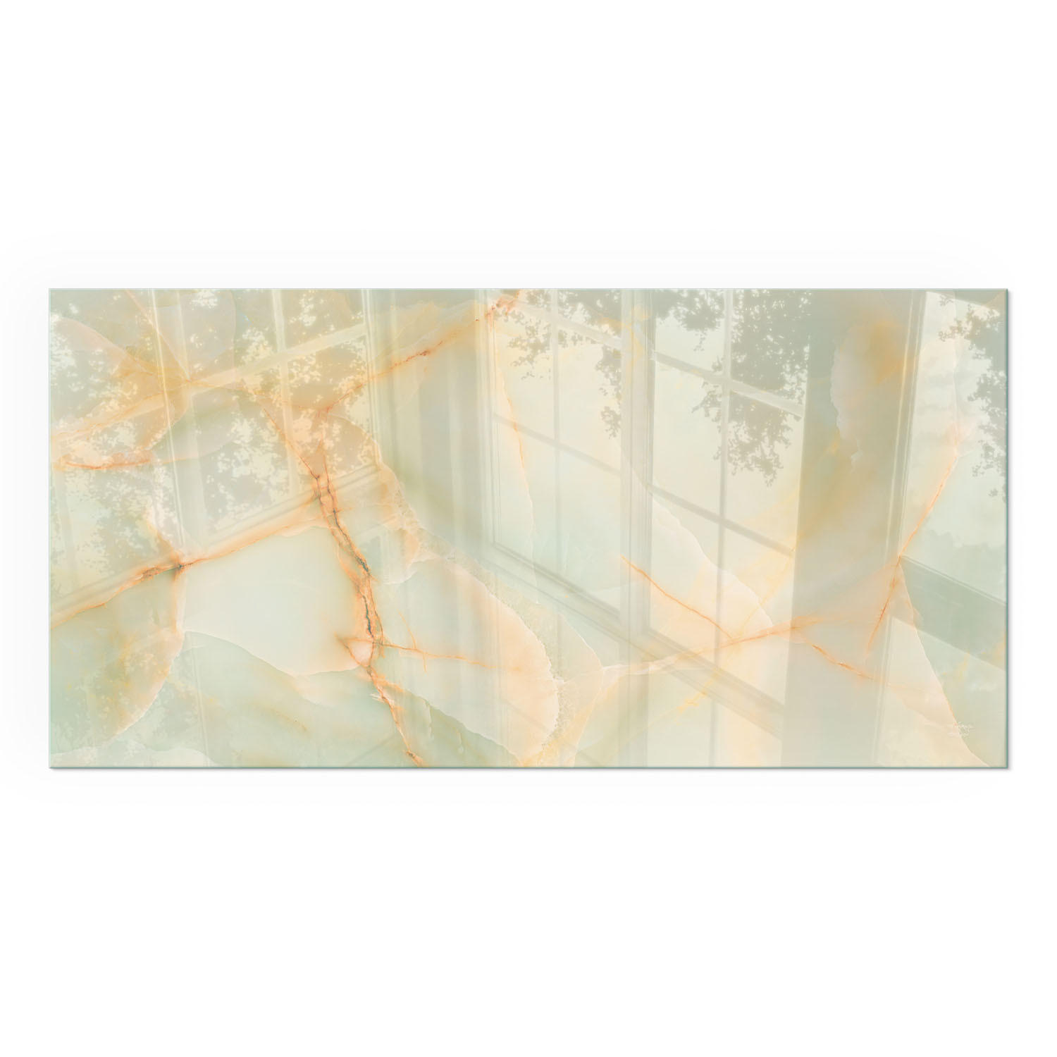 GLASPLATTE für Kamin 100x50 cm - Türkis, Glas (100/50/0.4cm) - TULUP