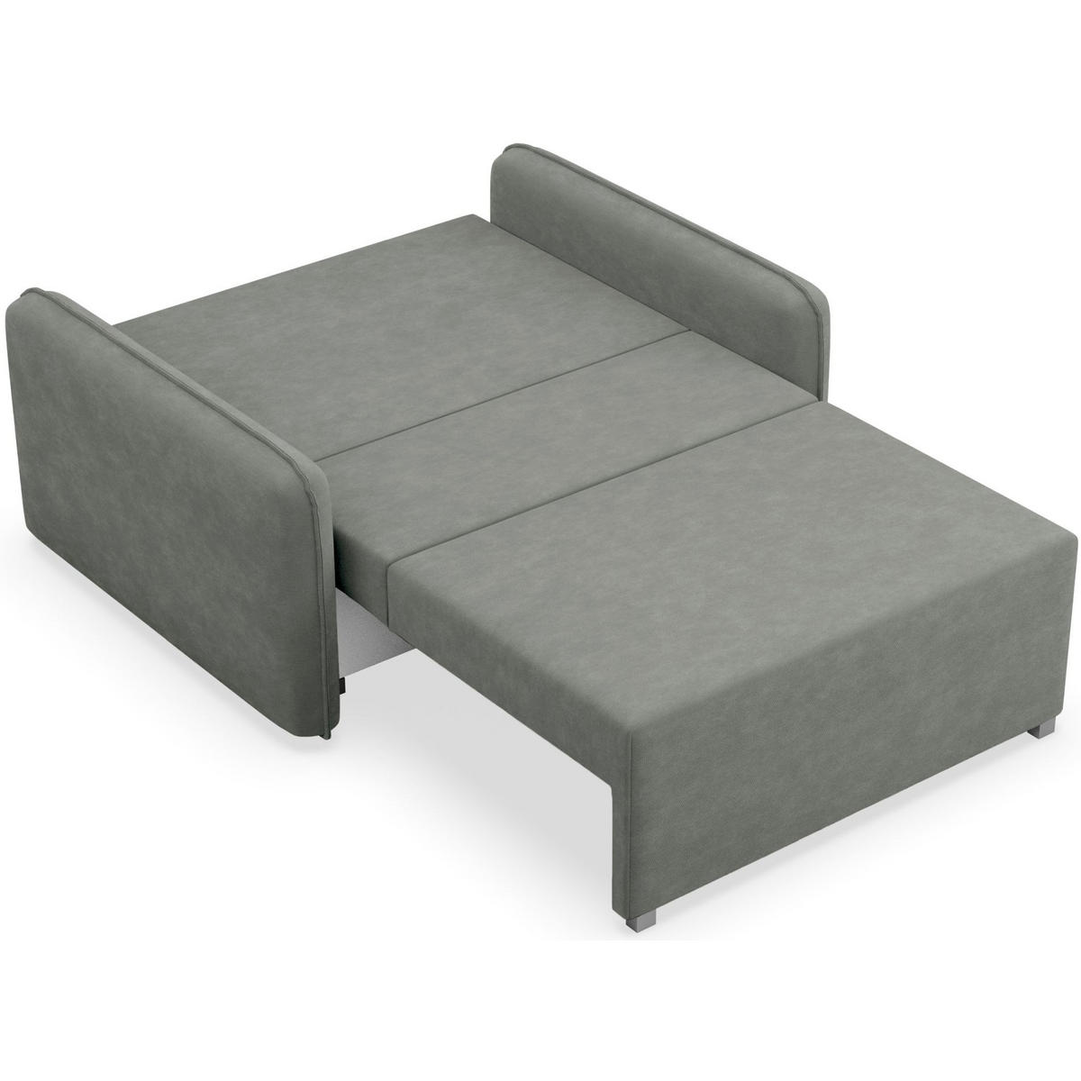 2-SITZER SCHLAFSOFA Duelia Dunkelgrau, hydrophobe Chenille - Dunkelgrau/Schwarz, Textil/Metall (144/85/124cm) - Selsey