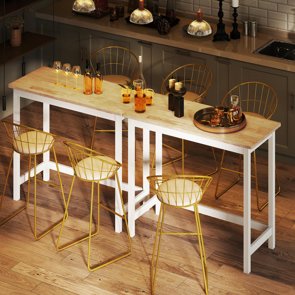 BARTISCH DE-07998 kompakt, Platz für 2 Personen Weiß - Eichefarben, Holzwerkstoff (108/48/91cm) - ComfortXL