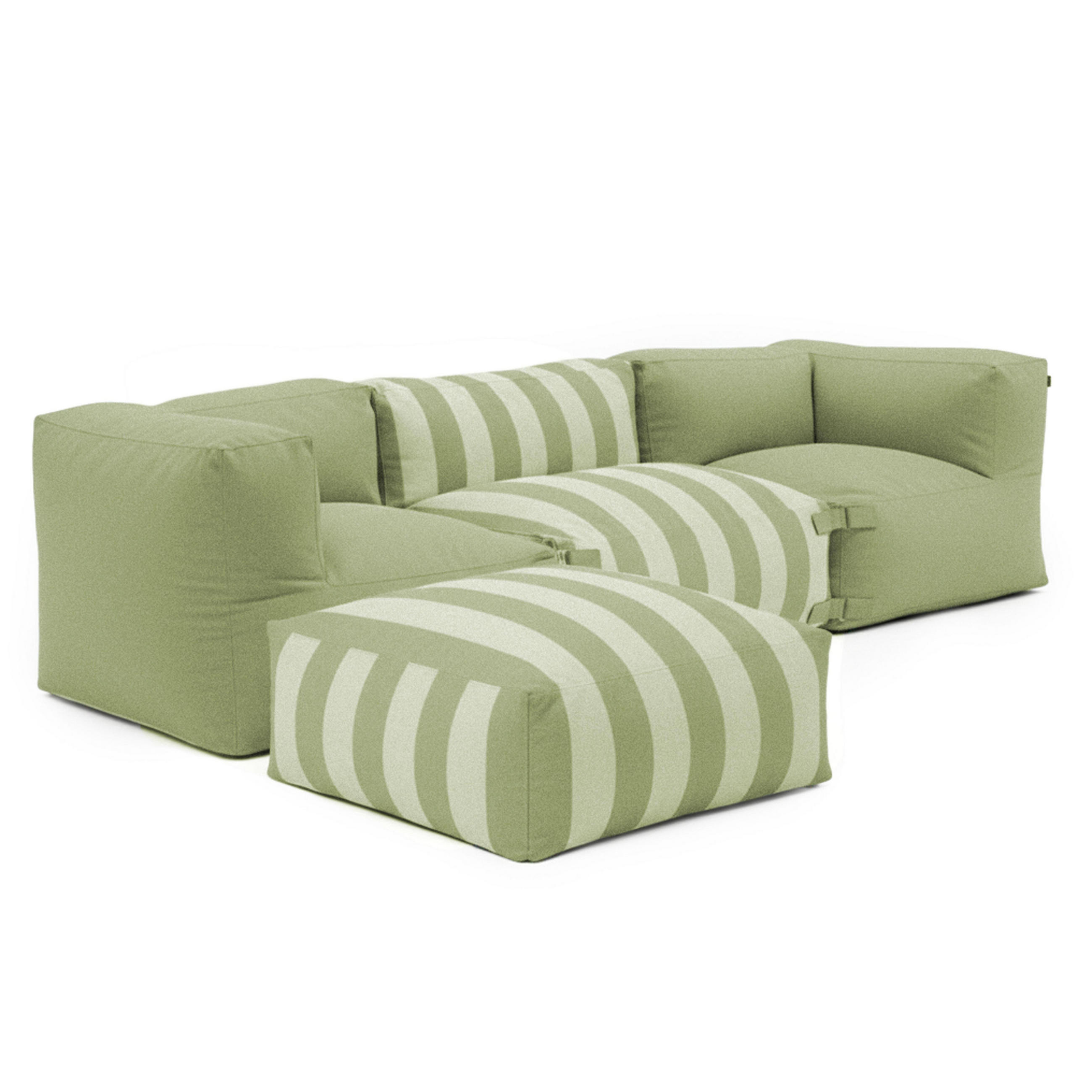 GARTENSOFA mit 4 Sitzplätzen, Kaktusgrünen - Grün, Textil (85/65/255cm) - Oviala