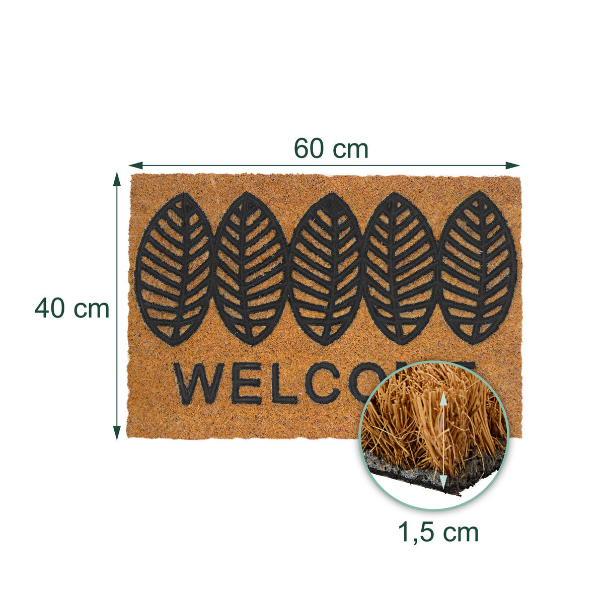 ROHOŽ - svetlohnedá, textil/plast (60/40cm) - Relaxdays