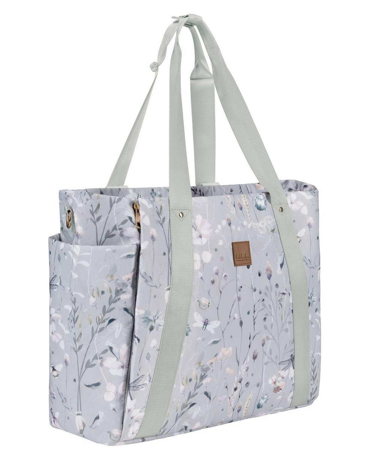 WICKELTASCHE Florence grau Wickelunterlage, Flaschentaschen, Reißverschluss, Kinderwagenclips - Grau, Textil (17/43/35cm) - Kikka boo