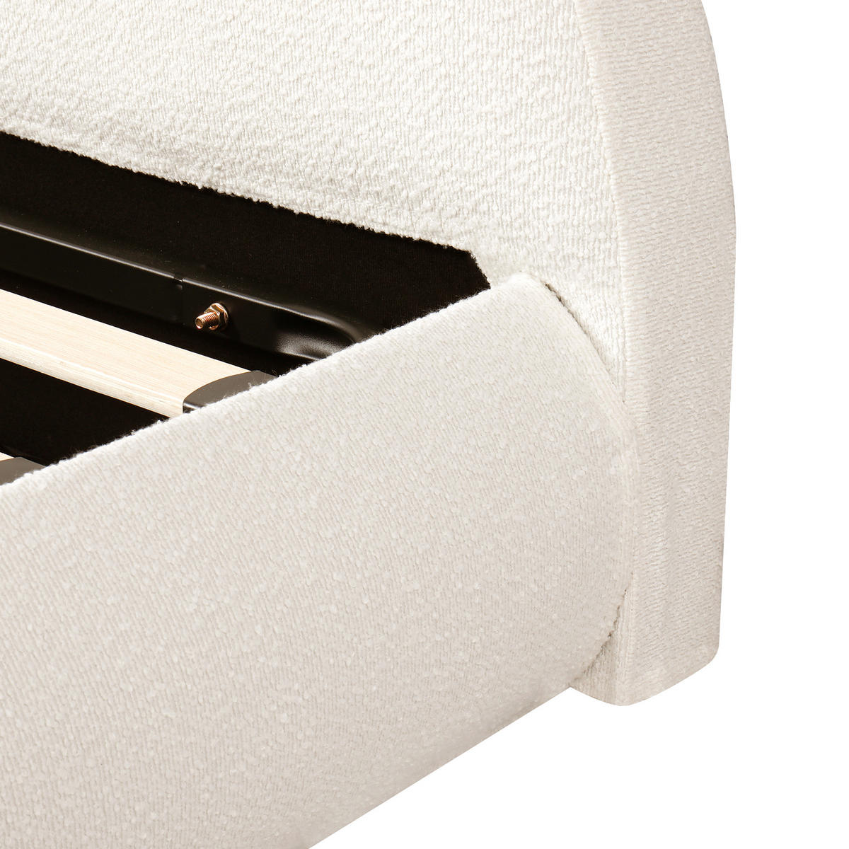 POLSTERBETT aus Schleife 180x200 cm in Weiß mit Stauraum & Lattenrost - Weiß, Textil (180/200cm) - Modfu