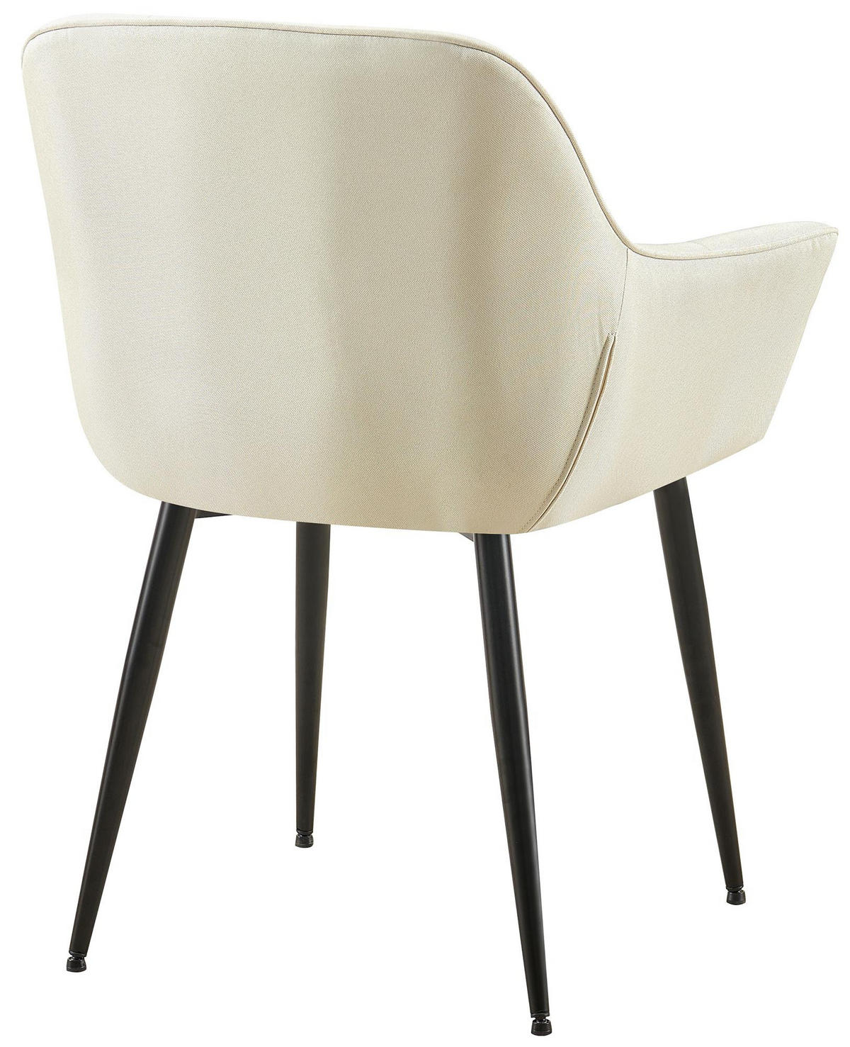 ARMLEHNENSTUHL Stoff creme - Creme/Schwarz, Textil/Metall (65/85/58cm) - CLP