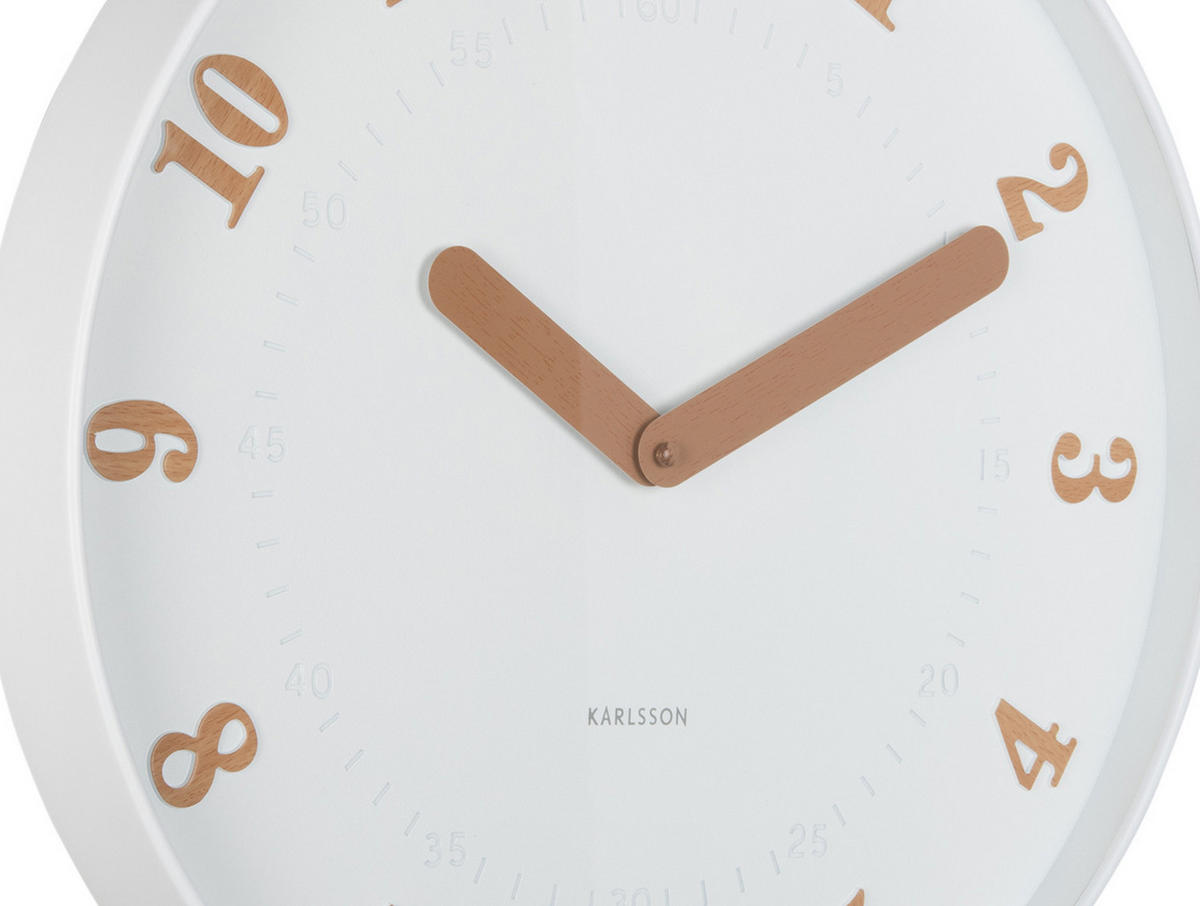 WANDUHR Amena Weiß 40/4/40 cm - Weiß, Kunststoff (4/40/40cm) - Karlsson