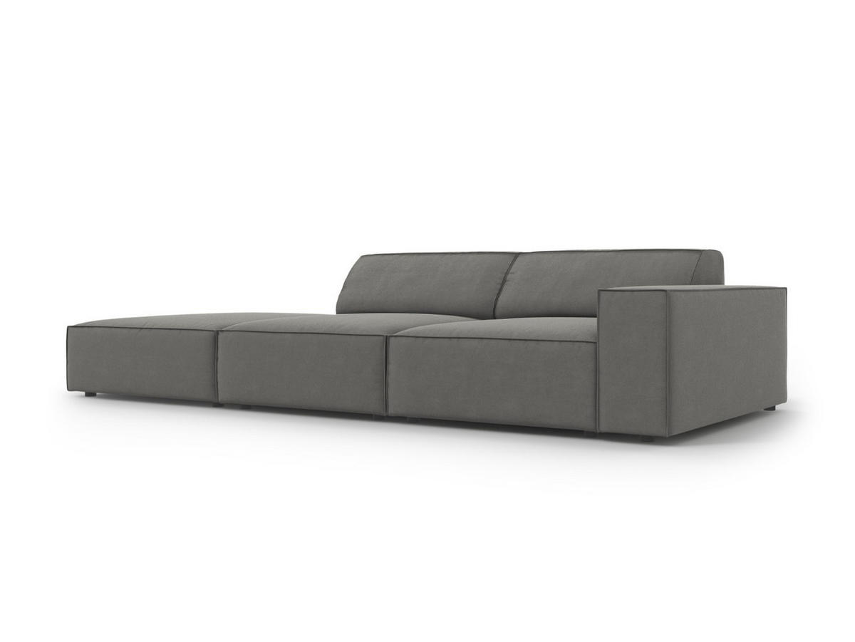 SOFA Jodie aus Samt hellgrau 3 Sitzplätze - Hellgrau, Textil (262/70/102cm) - Micadoni