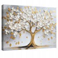 LEINWANDBILD Blumen Abstrakt Baum Modern 120x80 - Multicolor, Holzwerkstoff (120/80cm) - Wallarena
