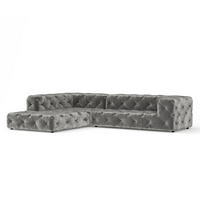 ECKSOFA Cosimo Grau Chenille - Schwarz/Grau, Holz/Holzwerkstoff (325/228cm) - Maison de Reve