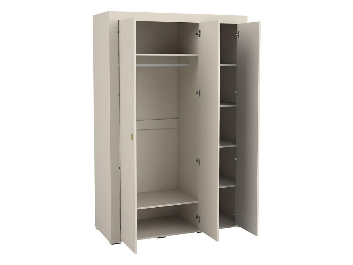KLEIDERSCHRANK Mossa 3D MO02 - Schwarz/Weiß, Holzwerkstoff/Kunststoff (138/206/56cm) - MIRJAN24