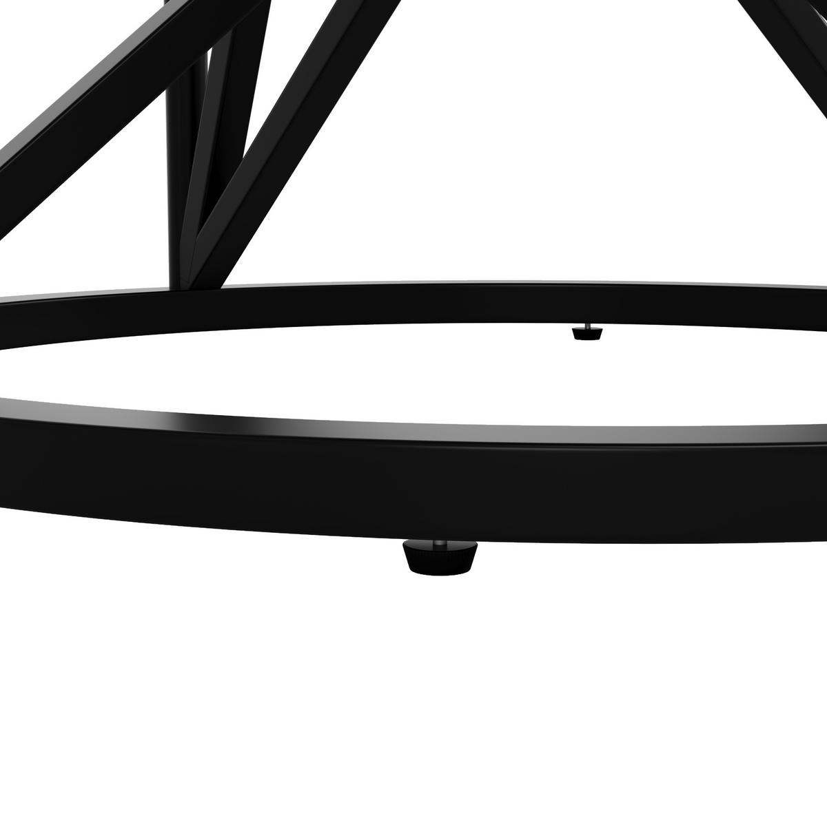 JÍDELNÍ stůl 100/100/76 cm černý z MDF a kovu s mramorovým dekorem - bílá/černá, kompozitní dřevo (100/100/76cm) - OKWISH
