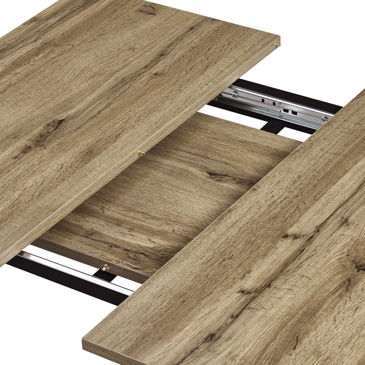 ESSTISCH JONTE 80-120/80/76 cm - Schwarz/Eiche Artisan, Holzwerkstoff/Metall (80/80/76cm) - B&D Home