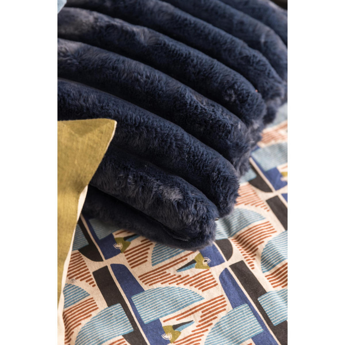 KISSEN Alice marine 45 x 45 cm - Dunkelblau, Textil (45/45cm) - Vivaraise