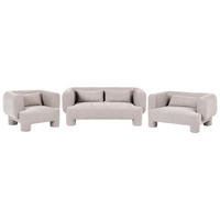 SOFA-SET 6-Sitzer Stoff Beige Hogbo - Beige, Textil (180/73/93cm) - Beliani