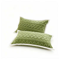 PLÜSCH-KISSENBEZÜGE – 48*74cm – Grün (Paar) - Grün, Textil (48/74cm)