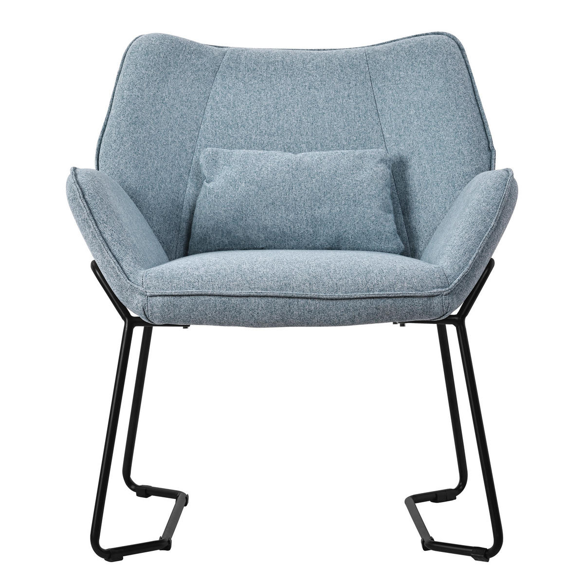 RELAXSESSEL Leinen Blau - Blau, Metall (77/85/75cm) - ML-DESIGN
