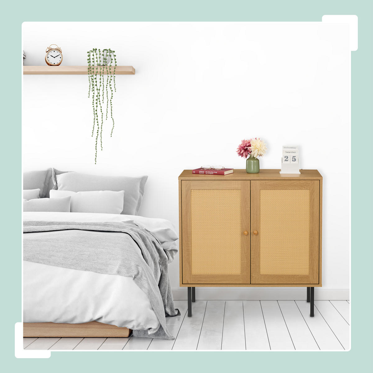 KOMMODE - Hellbraun, Holzwerkstoff/Kunststoff (80/80/40cm) - Relaxdays
