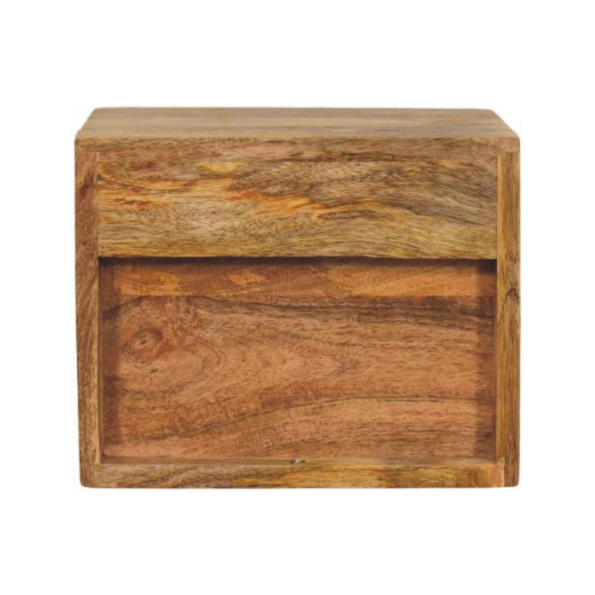 NACHTTISCH Massivholz Solis Oak-ish Wandmontiert, 1 Schublade und Offenes Fach, Hellbraun - Hellbraun/Messingfarben, Holz/Metall (30/24/25cm) - Artisan Furniture