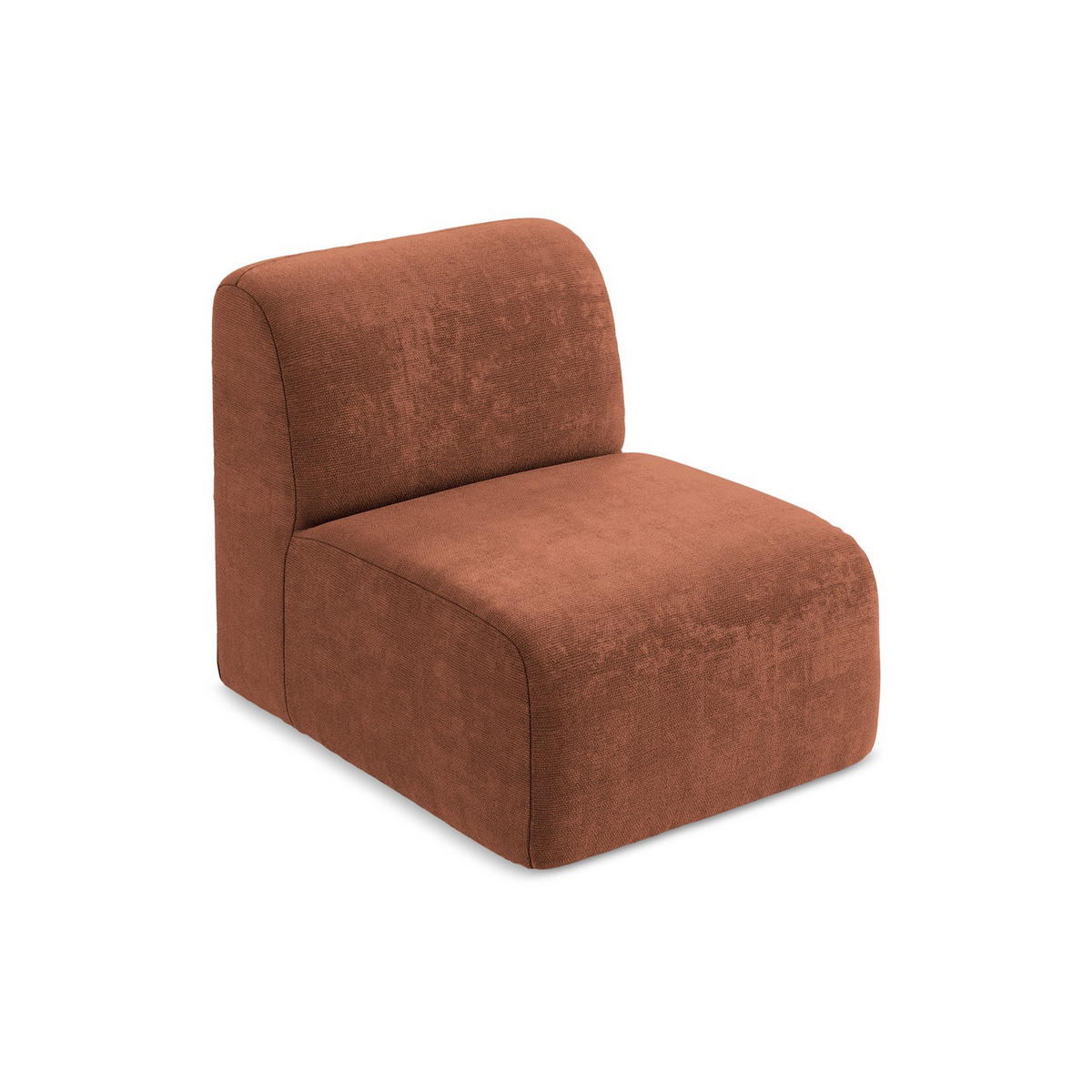 SOFAELEMENT Chenille Stoff Orange - Terracotta/Schwarz, Holzwerkstoff/Kunststoff (70/75/94cm) - LaMiaSofa