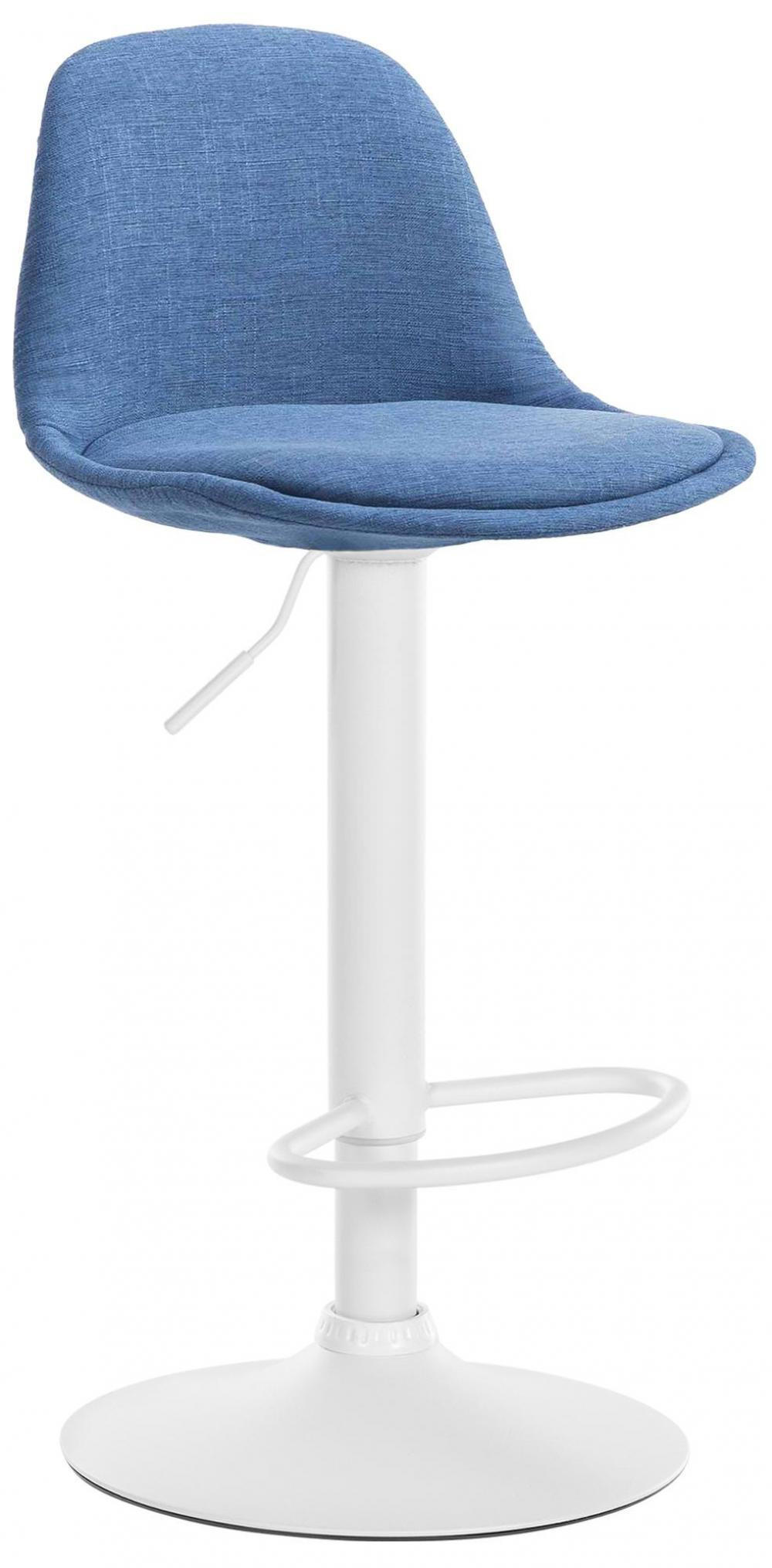 BARHOCKER Stoff blau - Blau/Weiß, Textil/Metall (39/82/43cm) - CLP