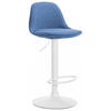 BARHOCKER Stoff blau - Blau/Weiß, Textil/Metall (39/82/43cm) - CLP