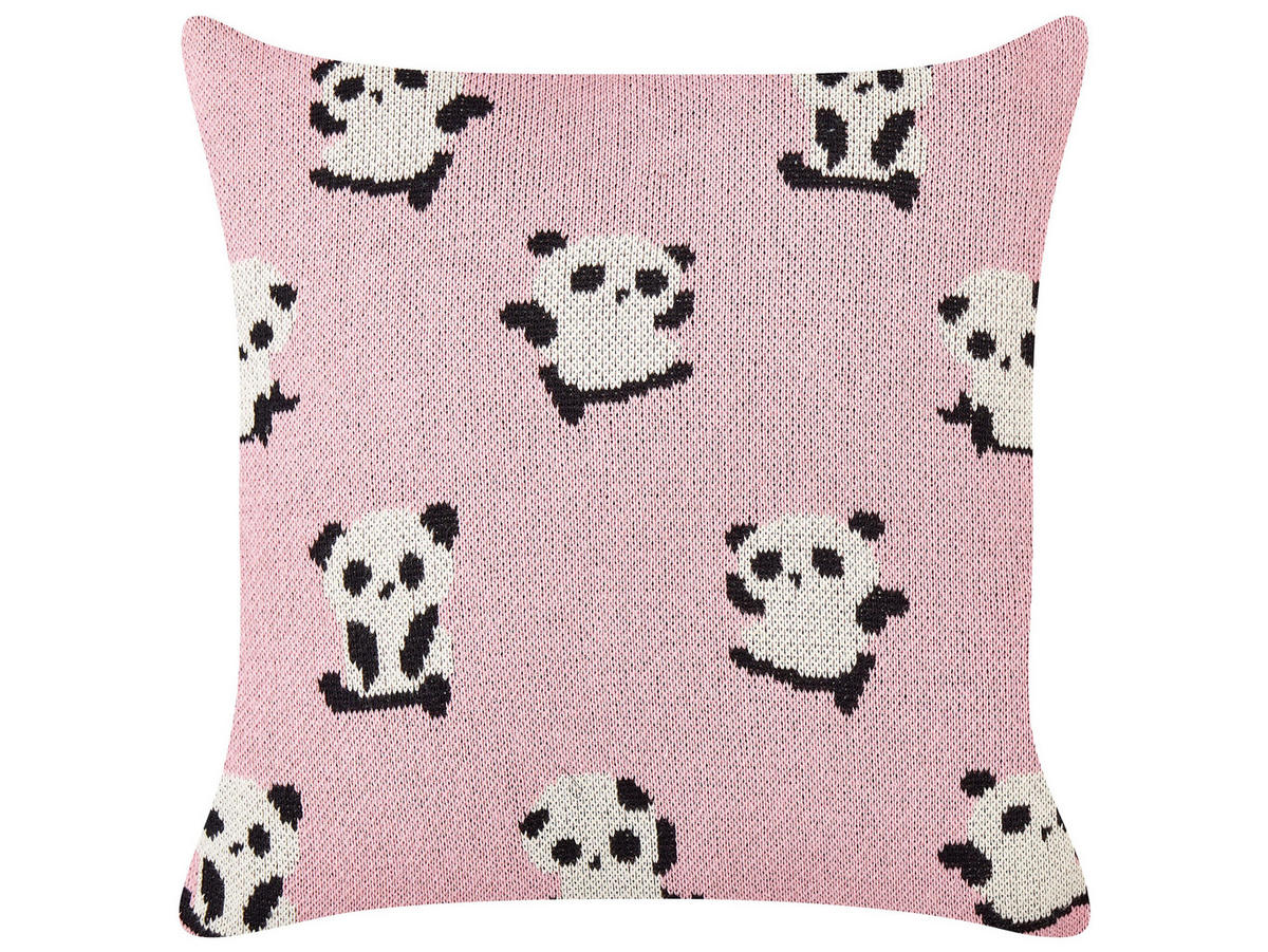 Dekokissen 2er-Set Rosa 45/45 cm Talokan - Pink/Schwarz, Naturmaterialen (45/45cm) - Beliani