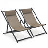LIEGESTUHL 2-tlg., Taupe - Taupe, Metall (61/74/102cm) - Oviala