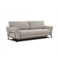 SOFA LOREM 3-Sitzer mit Schlaffunktion, beige - Beige/Schwarz, Holz/Textil (232/90/107cm) - Courtois Laville