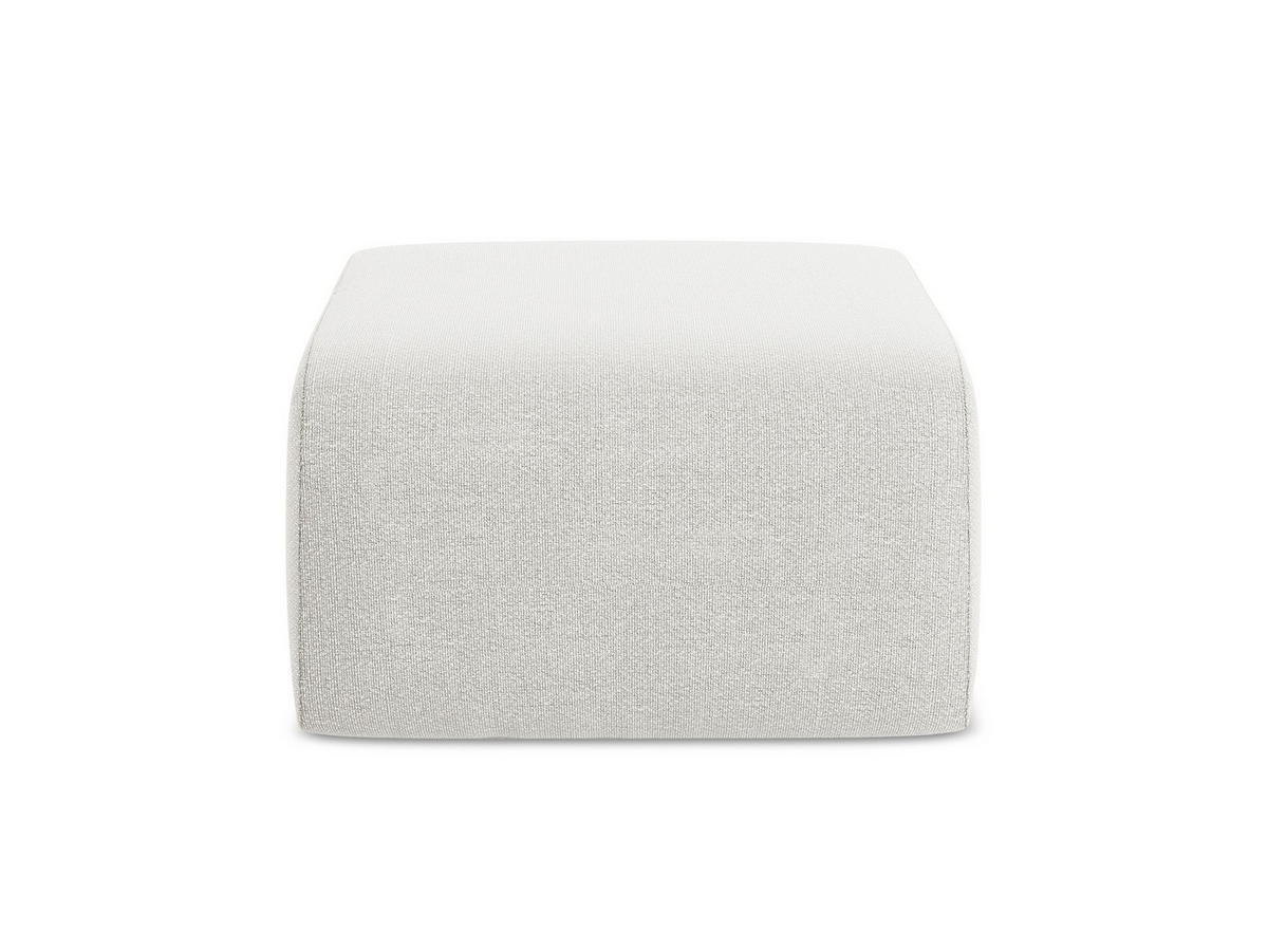 POUF Bouclé Stoff Weiß - Schwarz/Weiß, Holzwerkstoff/Kunststoff (72/42/94cm) - Makamii