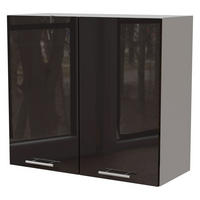 KÜCHENHÄNGESCHRANK Essen W3/80 Schwarz Hochglanz / Weiß Matt 80 / 32,5 / 72cm - Schwarz Hochglanz/Schwarz, Holz/Holzwerkstoff (80/72/32.5cm) - Feldmann-Wohnen